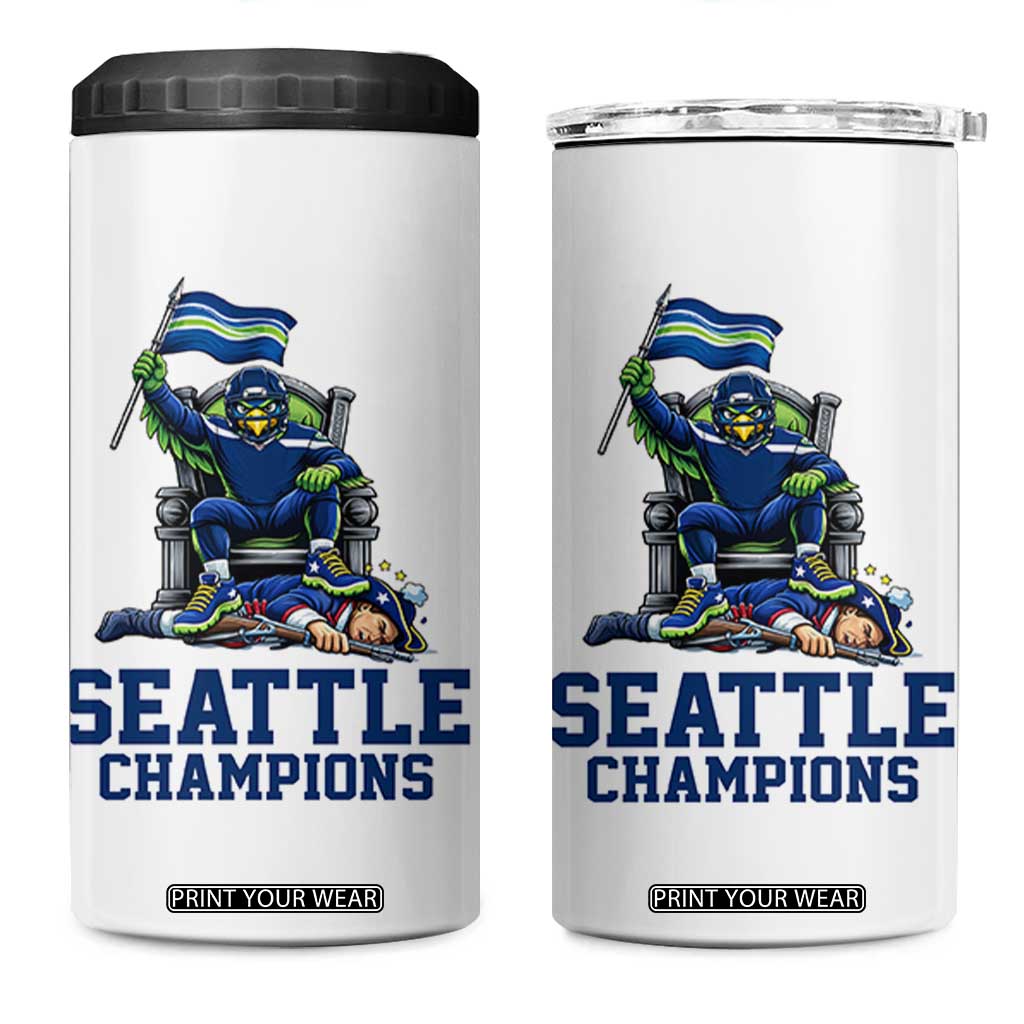 Funny Seattle Clobbers New England 4 in 1 Can Cooler Tumbler Football Game Day TS12 One Size: 16 oz White Print Your Wear