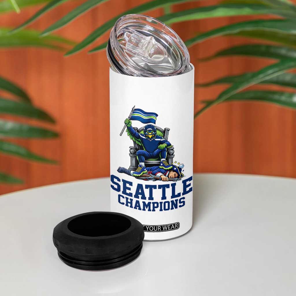 Funny Seattle Clobbers New England 4 in 1 Can Cooler Tumbler Football Game Day TS12 Print Your Wear