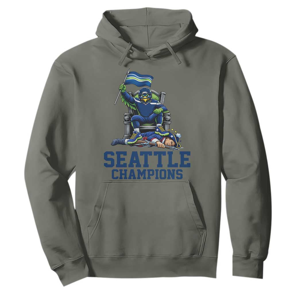Funny Seattle Clobbers New England Hoodie Football Game Day TS12 Military Green Print Your Wear