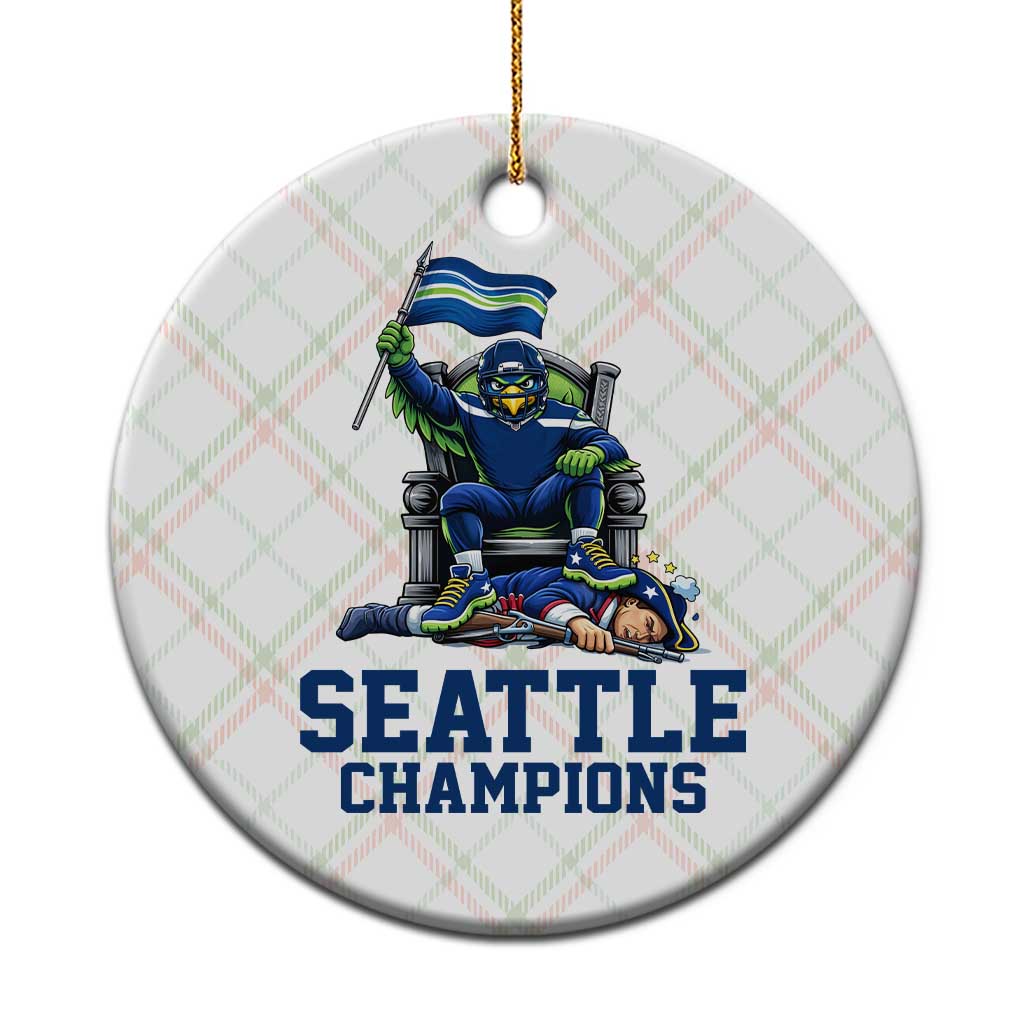 Funny Seattle Clobbers New England Ceramic Ornament Football Game Day TS12 1pc Christmas Plaid Print Your Wear