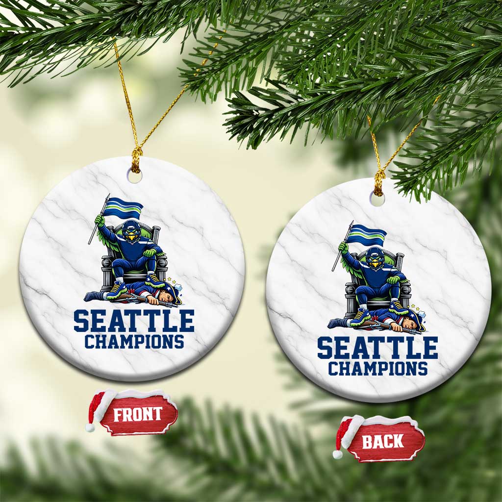 Funny Seattle Clobbers New England Ceramic Ornament Football Game Day TS12 1pc White Marble Print Your Wear