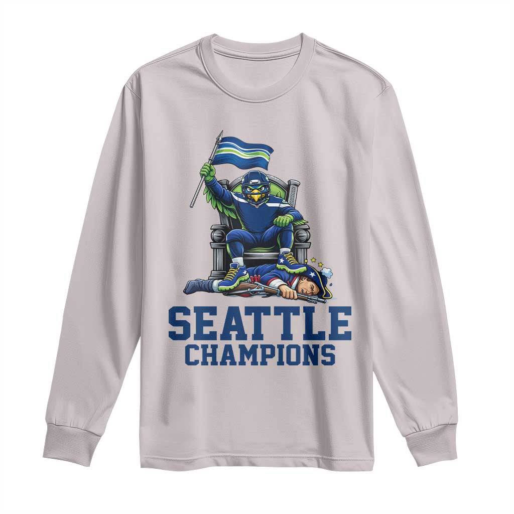 Funny Seattle Clobbers New England Long Sleeve Shirt Football Game Day TS12 Ice Gray Print Your Wear
