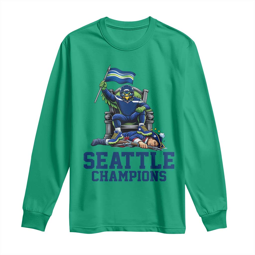 Funny Seattle Clobbers New England Long Sleeve Shirt Football Game Day TS12 Irish Green Print Your Wear