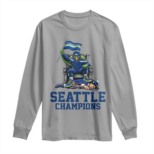 Funny Seattle Clobbers New England Long Sleeve Shirt Football Game Day TS12 Sport Gray Print Your Wear
