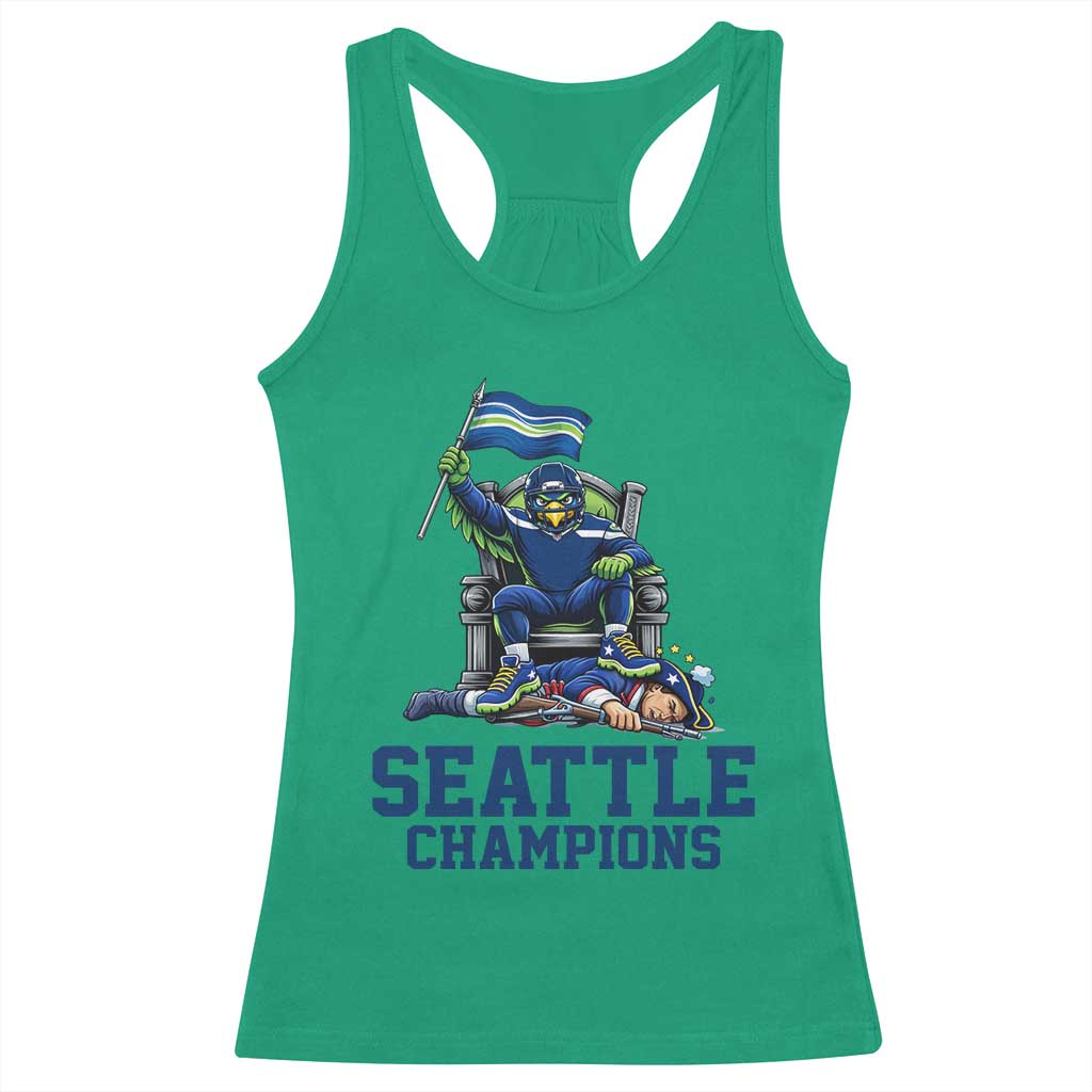 Funny Seattle Clobbers New England Racerback Tank Top Football Game Day TS12 Irish Green Print Your Wear