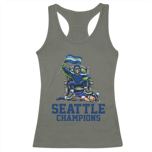 Funny Seattle Clobbers New England Racerback Tank Top Football Game Day TS12 Military Green Print Your Wear