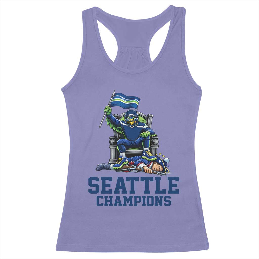 Funny Seattle Clobbers New England Racerback Tank Top Football Game Day TS12 Violet Print Your Wear