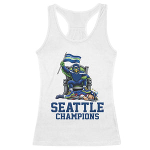 Funny Seattle Clobbers New England Racerback Tank Top Football Game Day TS12 White Print Your Wear