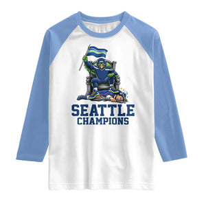 Funny Seattle Clobbers New England Raglan Shirt Football Game Day TS12 White Carolina Blue Print Your Wear