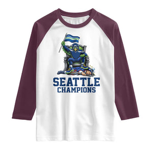 Funny Seattle Clobbers New England Raglan Shirt Football Game Day TS12 White Maroon Print Your Wear