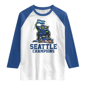 Funny Seattle Clobbers New England Raglan Shirt Football Game Day TS12 White Royal Print Your Wear