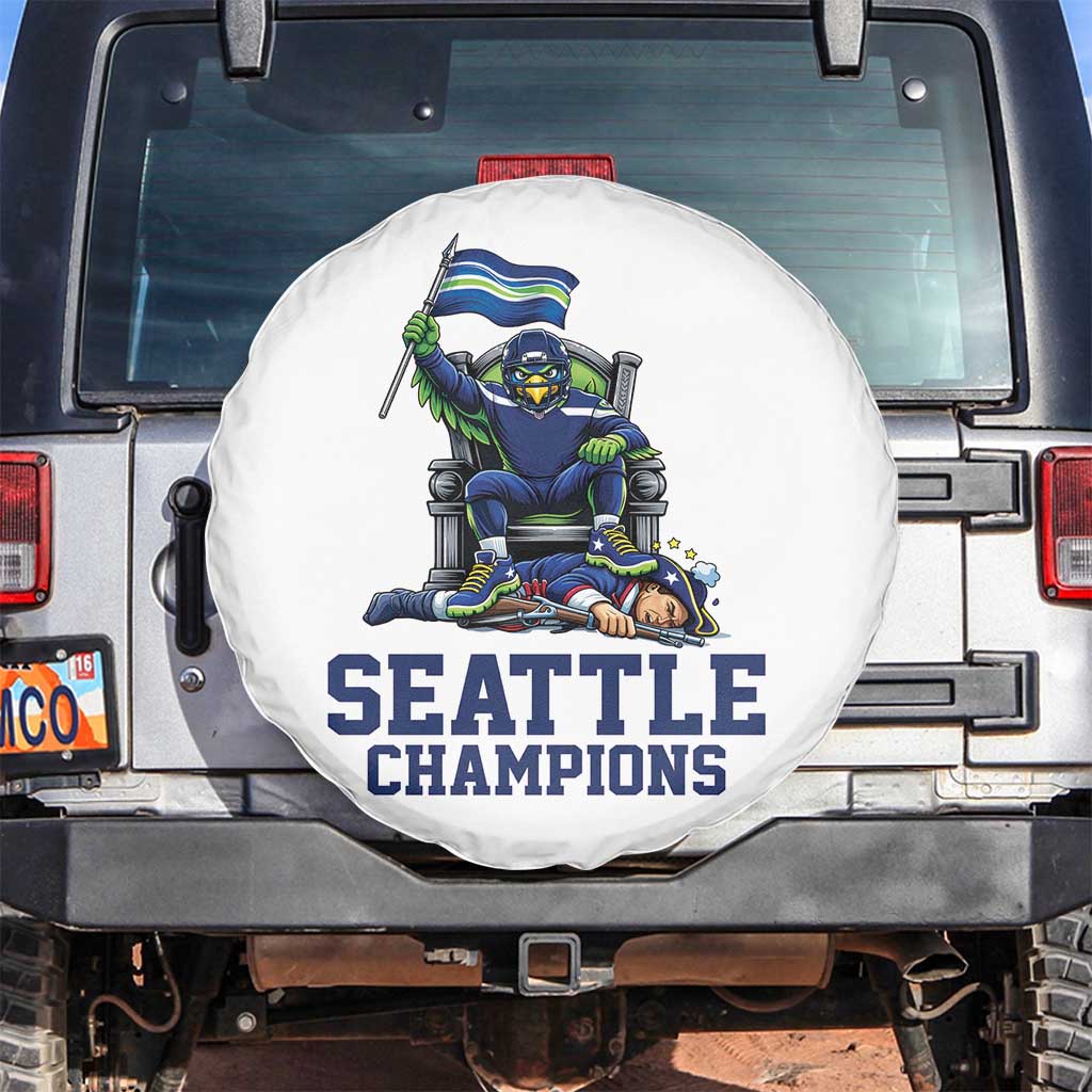 Funny Seattle Clobbers New England Spare Tire Cover Football Game Day TS12 No hole White Print Your Wear
