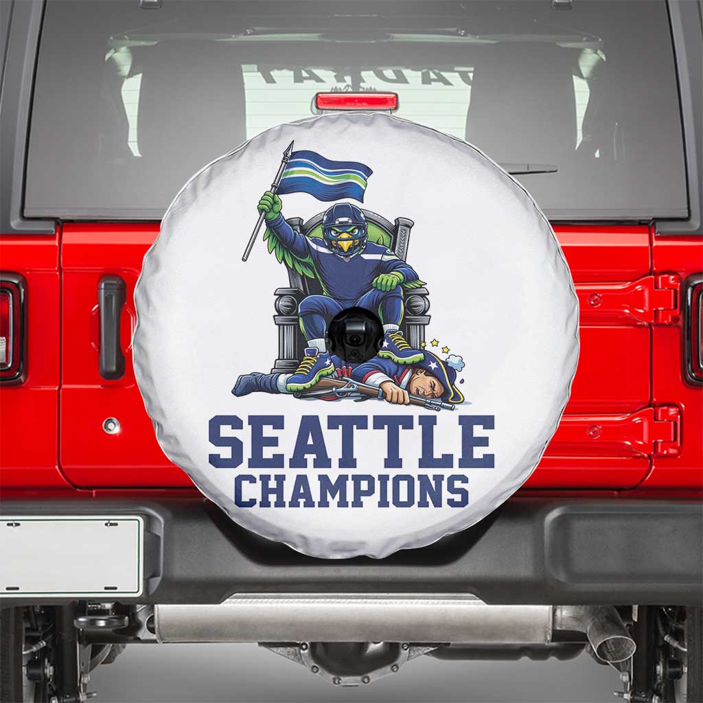Funny Seattle Clobbers New England Spare Tire Cover Football Game Day TS12 White Print Your Wear