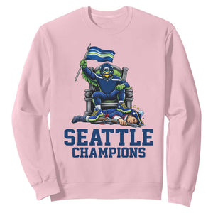 Funny Seattle Clobbers New England Sweatshirt Football Game Day TS12 Light Pink Print Your Wear