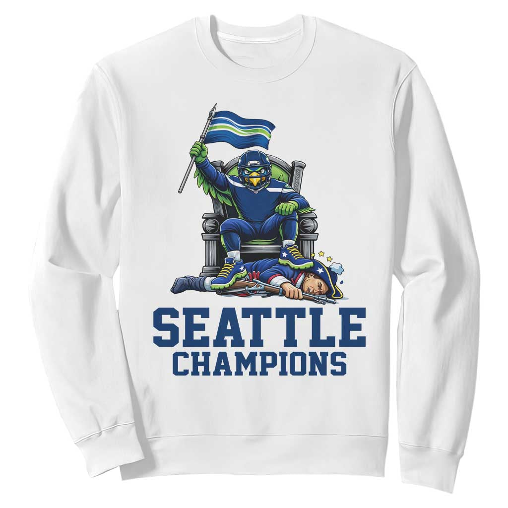 Funny Seattle Clobbers New England Sweatshirt Football Game Day TS12 White Print Your Wear