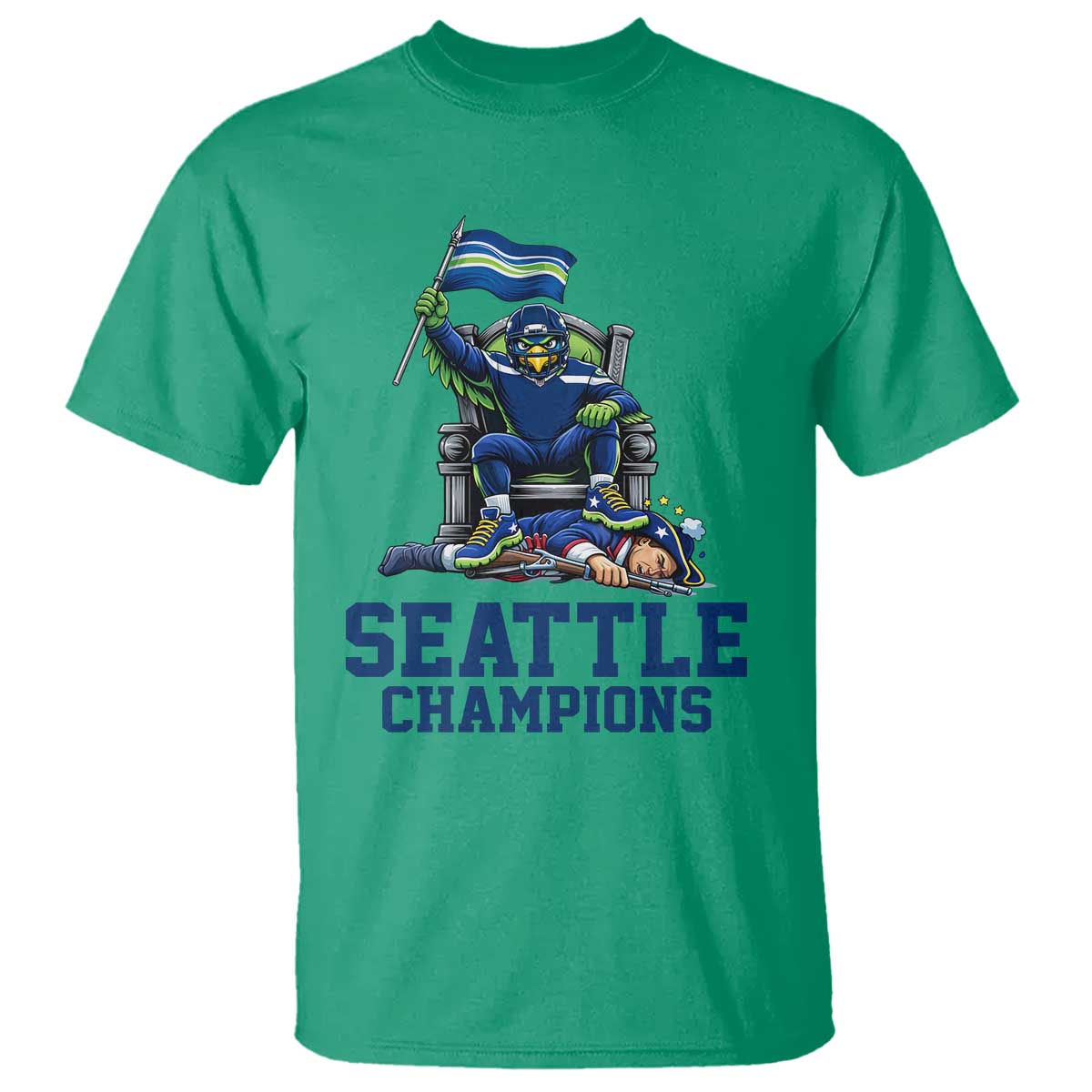 Funny Seattle Clobbers New England T Shirt Football Game Day TS12 Irish Green Print Your Wear