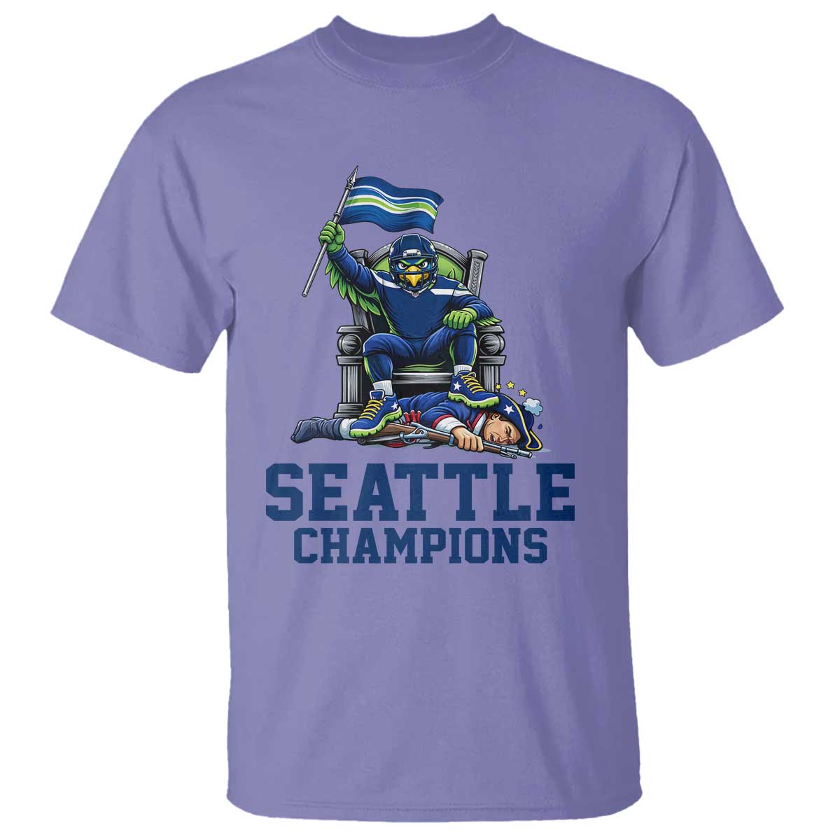 Funny Seattle Clobbers New England T Shirt Football Game Day TS12 Violet Print Your Wear