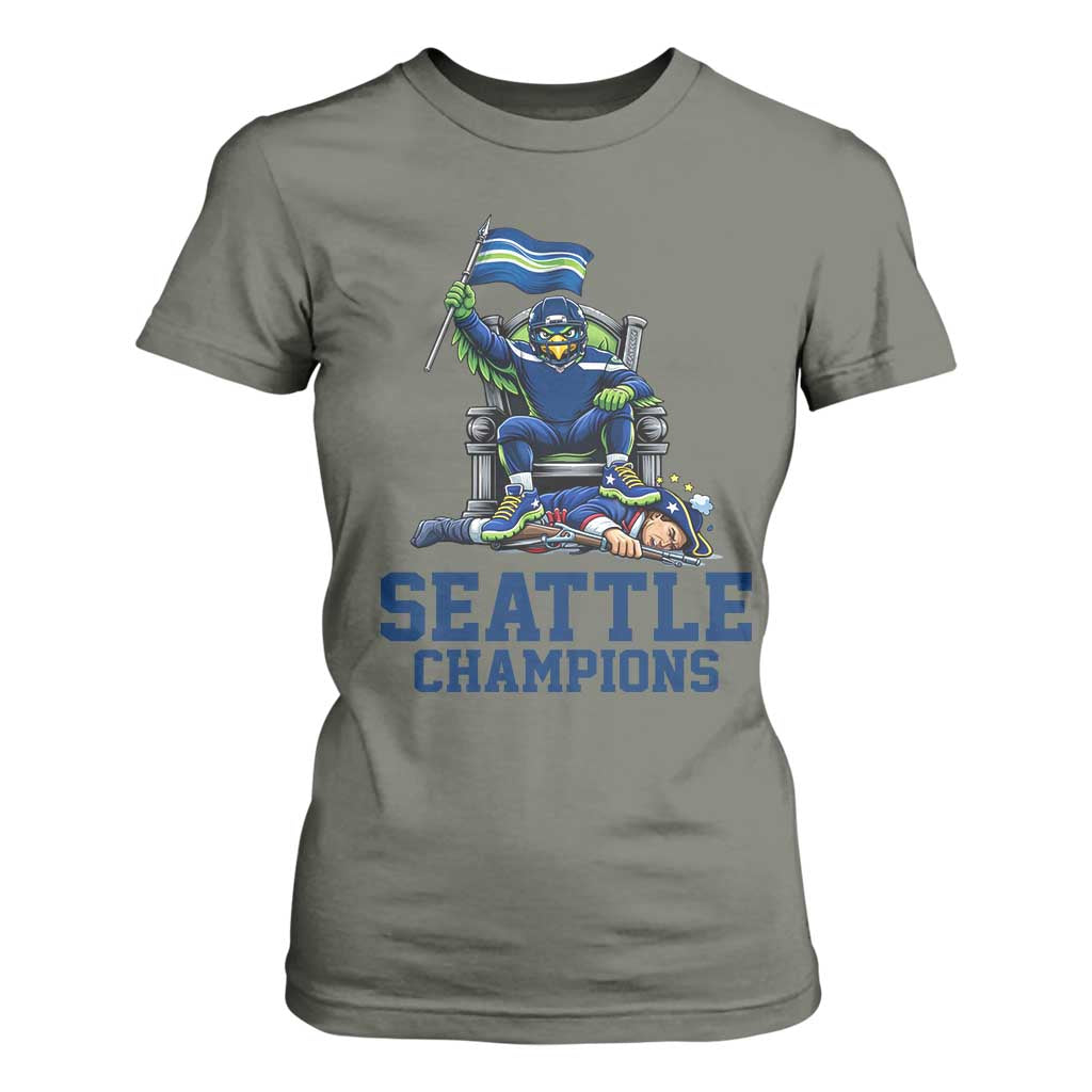 Funny Seattle Clobbers New England T Shirt For Women Football Game Day TS12 Military Green Print Your Wear
