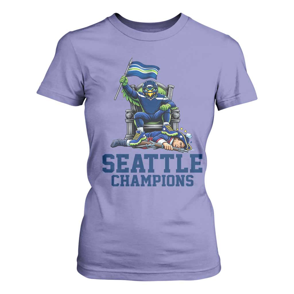 Funny Seattle Clobbers New England T Shirt For Women Football Game Day TS12 Violet Print Your Wear