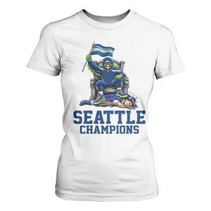 Funny Seattle Clobbers New England T Shirt For Women Football Game Day TS12 White Print Your Wear
