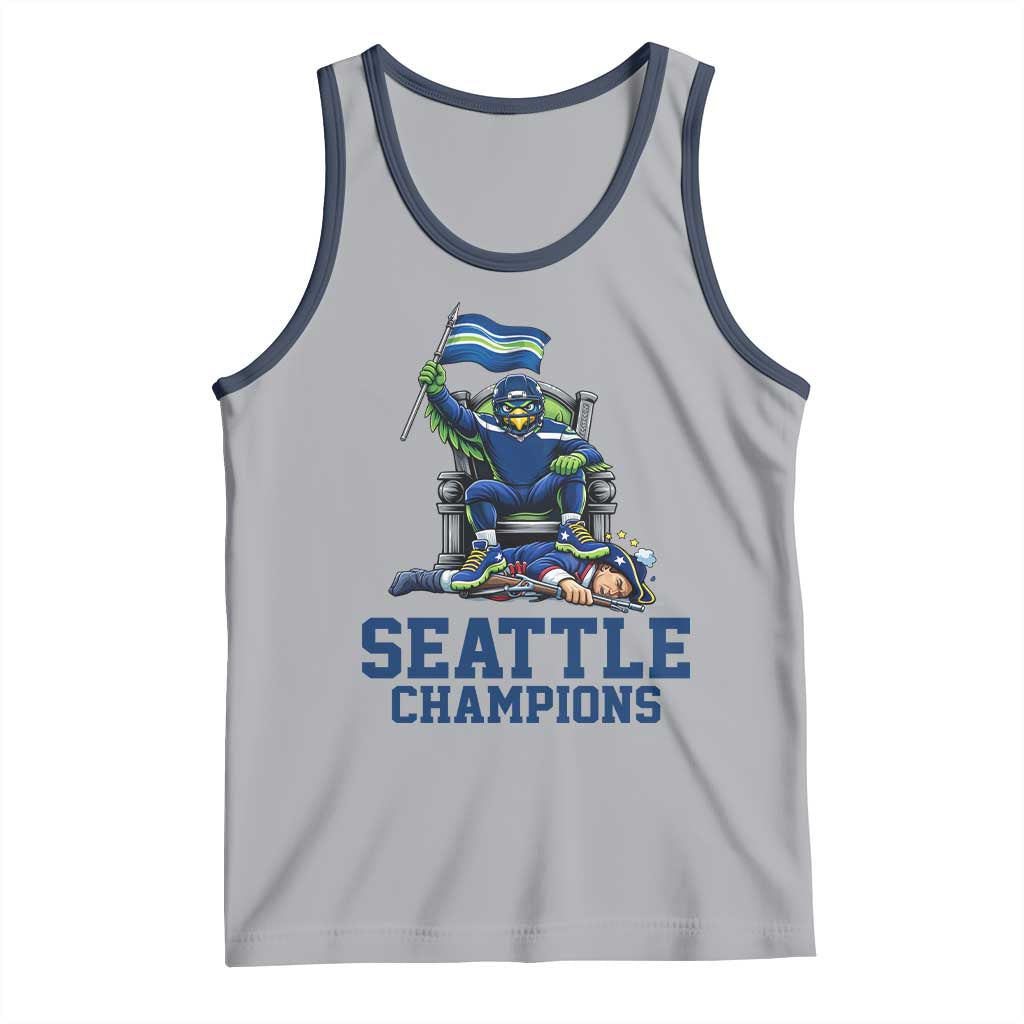 Funny Seattle Clobbers New England Tank Top Football Game Day TS12 Athletic Heather Navy Print Your Wear