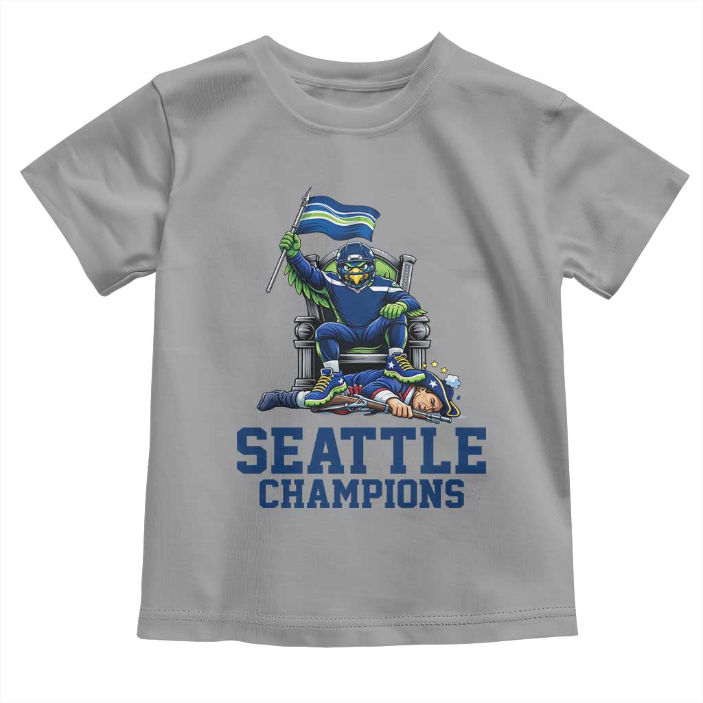Funny Seattle Clobbers New England Toddler T Shirt Football Game Day TS12 Sport Gray Print Your Wear