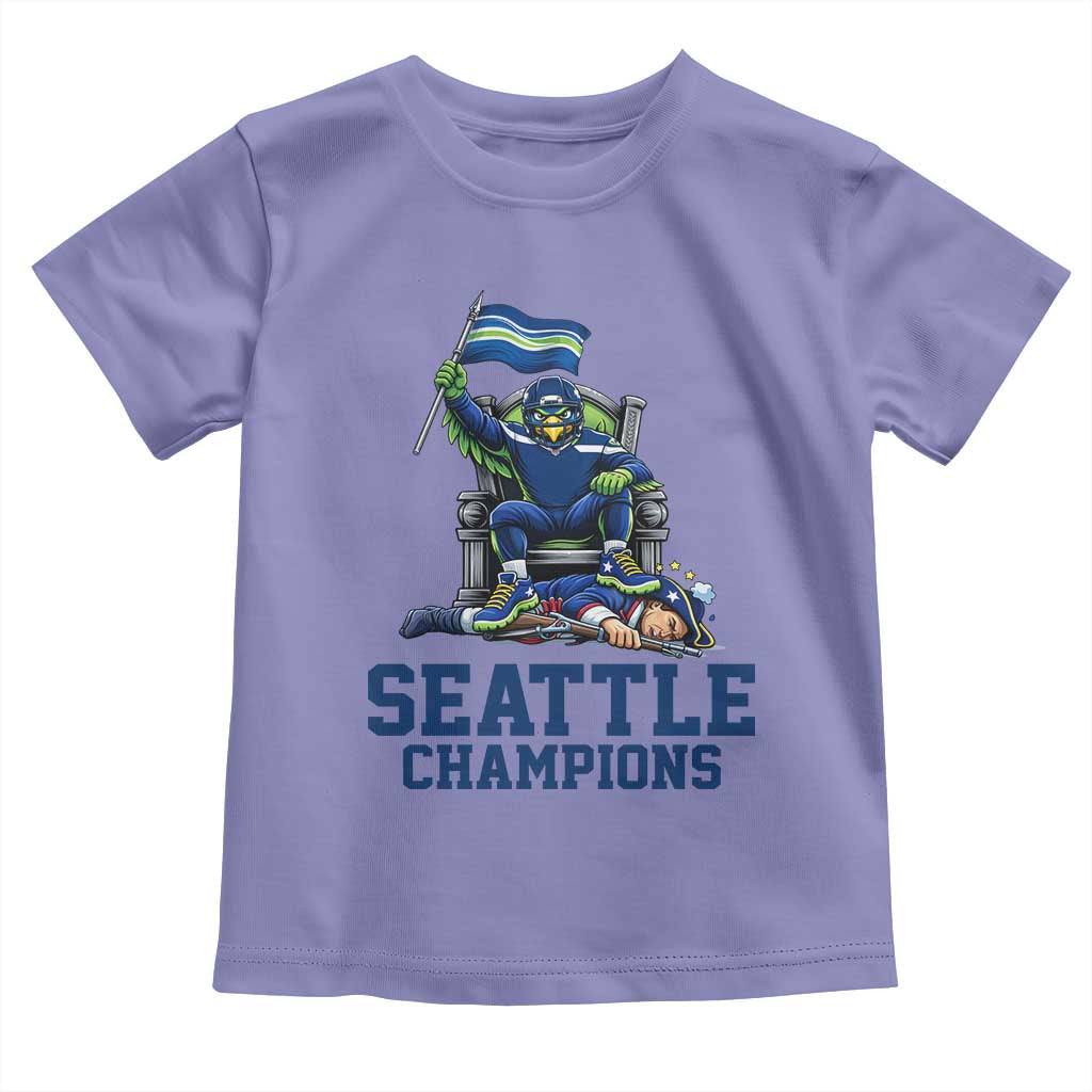 Funny Seattle Clobbers New England Toddler T Shirt Football Game Day TS12 Violet Print Your Wear