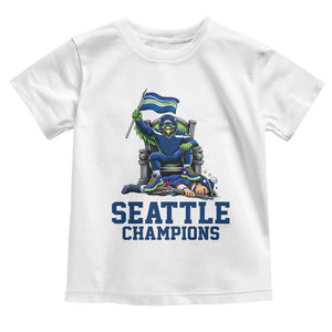 Funny Seattle Clobbers New England Toddler T Shirt Football Game Day TS12 White Print Your Wear