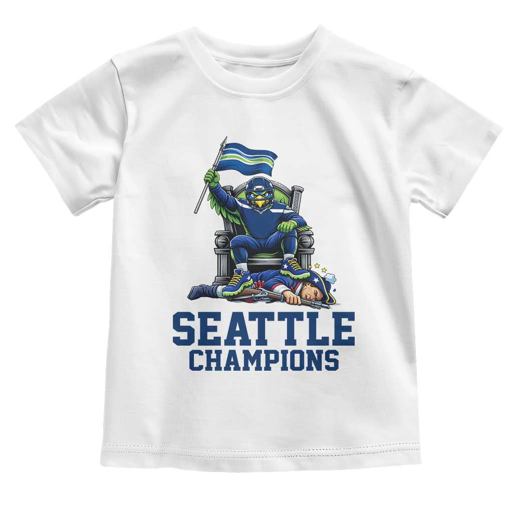 Funny Seattle Clobbers New England Toddler T Shirt Football Game Day TS12 White Print Your Wear
