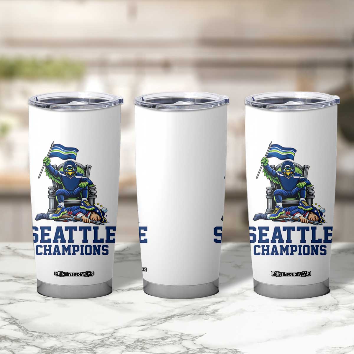 Funny Seattle Clobbers New England Tumbler Cup Football Game Day TS12 Print Your Wear