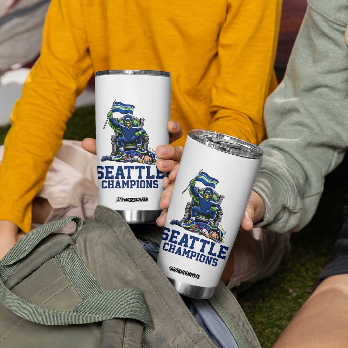 Funny Seattle Clobbers New England Tumbler Cup Football Game Day TS12 Print Your Wear