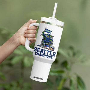 Funny Seattle Clobbers New England Tumbler With Handle Football Game Day TS12 Print Your Wear
