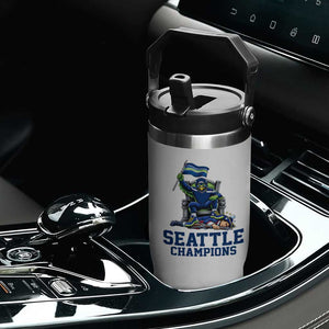 Funny Seattle Clobbers New England Flip Straw Tumbler Football Game Day TS12 Print Your Wear