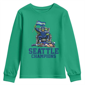 Funny Seattle Clobbers New England Youth Sweatshirt Football Game Day TS12 Irish Green Print Your Wear