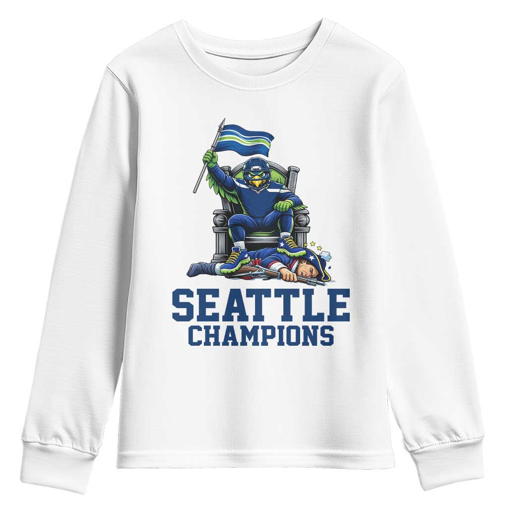 Funny Seattle Clobbers New England Youth Sweatshirt Football Game Day TS12 White Print Your Wear
