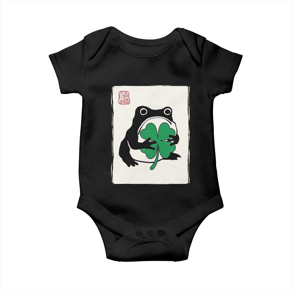 Grumpy Frog Japanese Baby Onesie St Patricks Day Gift TS12 Black Print Your Wear