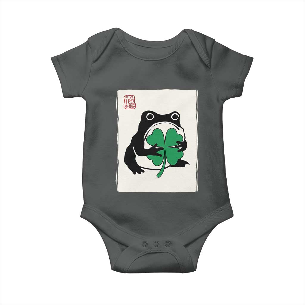 Grumpy Frog Japanese Baby Onesie St Patricks Day Gift TS12 Dark Heather Print Your Wear