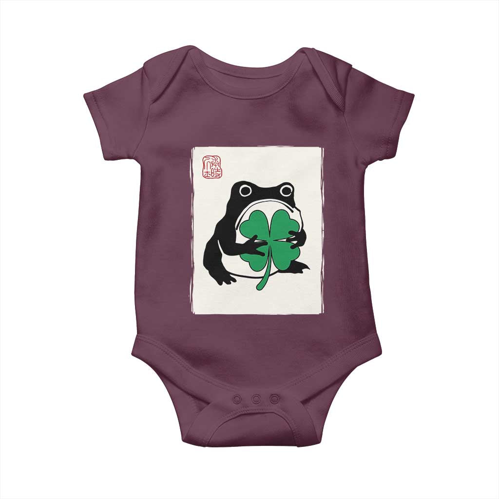 Grumpy Frog Japanese Baby Onesie St Patricks Day Gift TS12 Maroon Print Your Wear
