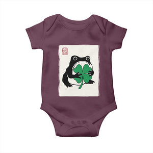 Grumpy Frog Japanese Baby Onesie St Patricks Day Gift TS12 Maroon Print Your Wear