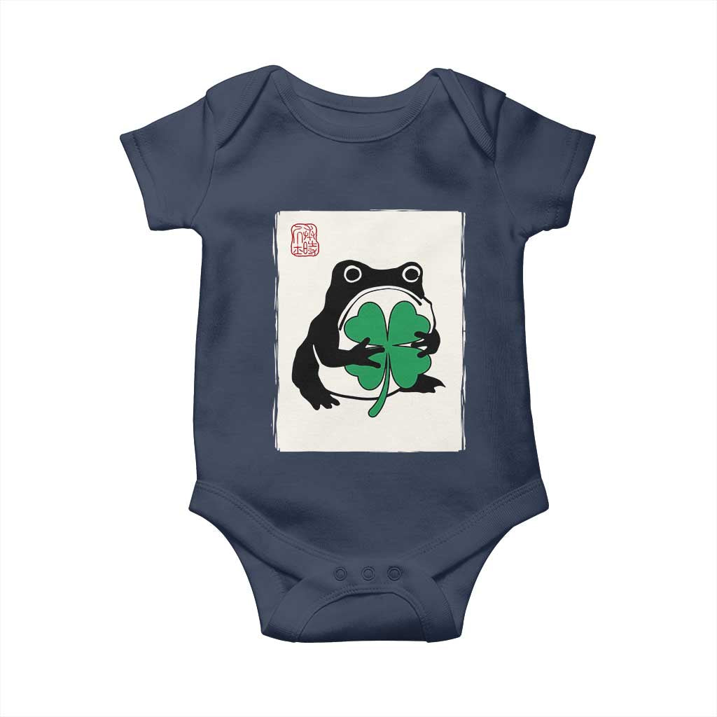 Grumpy Frog Japanese Baby Onesie St Patricks Day Gift TS12 Navy Print Your Wear