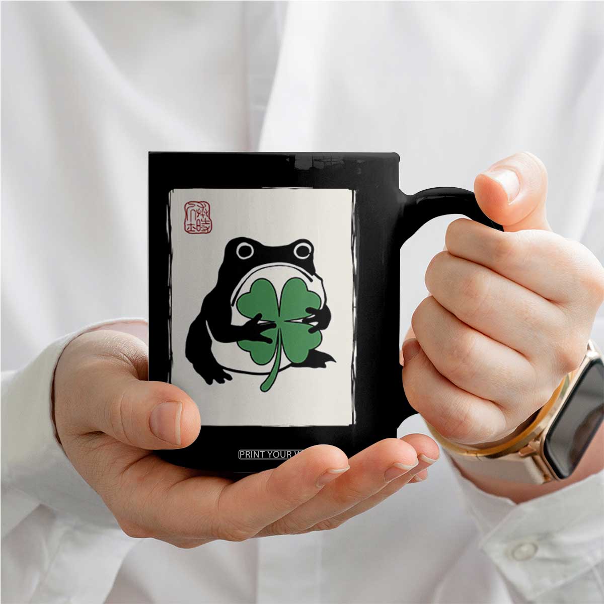 Grumpy Frog Japanese Coffee Mug St Patricks Day Gift TS12 Print Your Wear