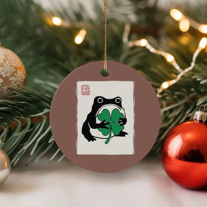 Grumpy Frog Japanese Ceramic Ornament St Patricks Day Gift TS12 1pc Mocha Print Your Wear