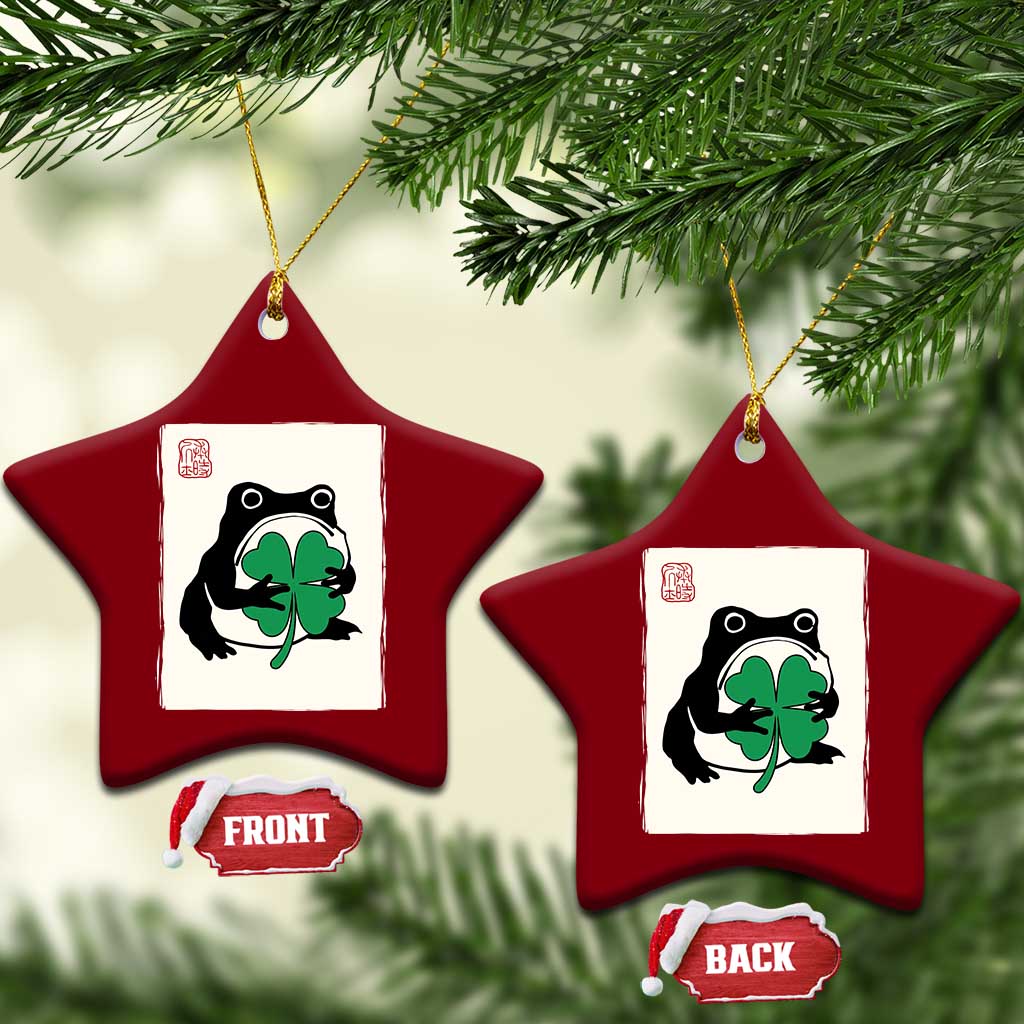 Grumpy Frog Japanese Ceramic Ornament St Patricks Day Gift TS12 Print Your Wear