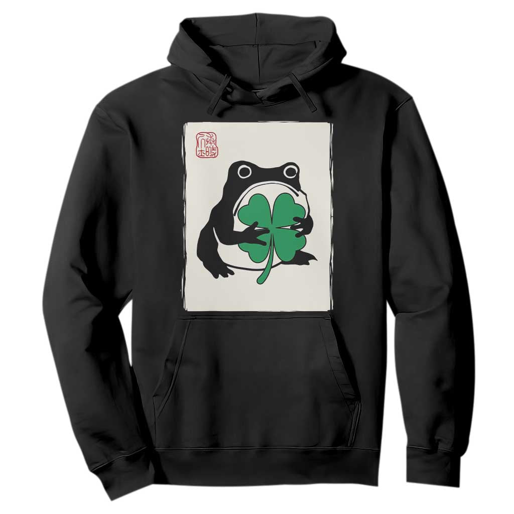 Grumpy Frog Japanese Hoodie St Patricks Day Gift TS12 Black Print Your Wear