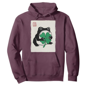 Grumpy Frog Japanese Hoodie St Patricks Day Gift TS12 Maroon Print Your Wear