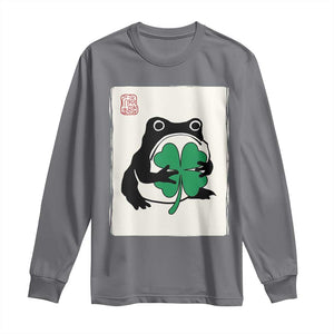 Grumpy Frog Japanese Long Sleeve Shirt St Patricks Day Gift TS12 Charcoal Print Your Wear