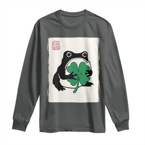 Grumpy Frog Japanese Long Sleeve Shirt St Patricks Day Gift TS12 Dark Heather Print Your Wear