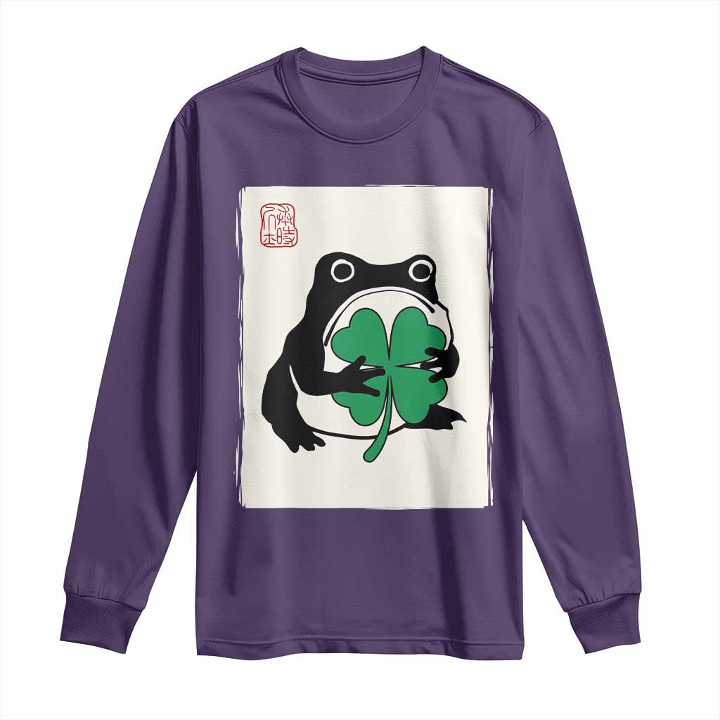 Grumpy Frog Japanese Long Sleeve Shirt St Patricks Day Gift TS12 Purple Print Your Wear