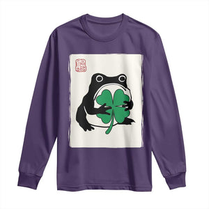 Grumpy Frog Japanese Long Sleeve Shirt St Patricks Day Gift TS12 Purple Print Your Wear