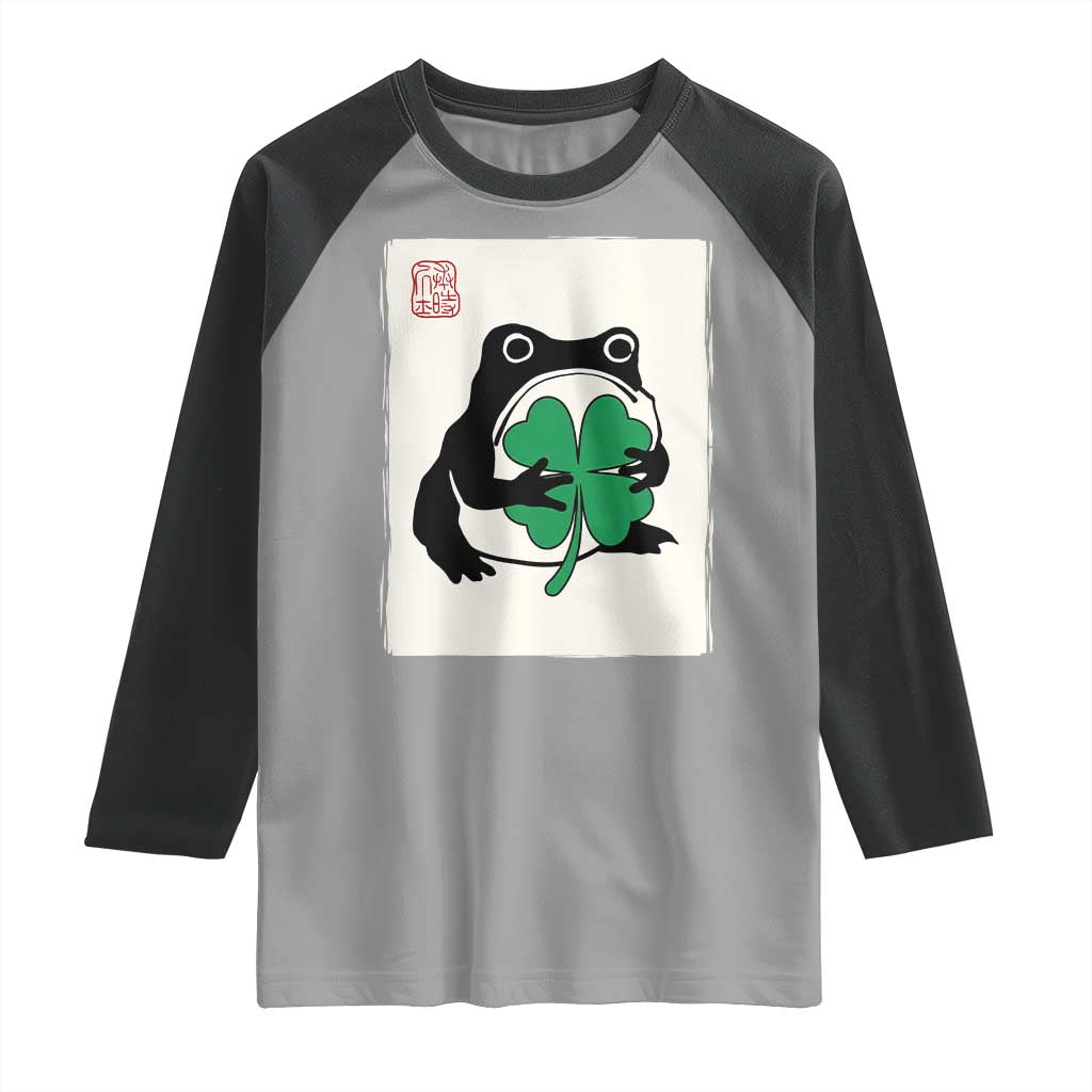 Grumpy Frog Japanese Raglan Shirt St Patricks Day Gift TS12 Sport Gray Black Print Your Wear